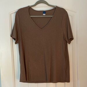Old Navy Cocoa V-Neck Short Sleeve Tee